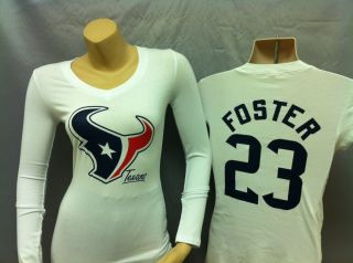 SM L Women Houston Texans Shirt Ladies Arian Foster Girls Longsleeve