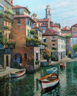 Howard Behrens HIDDEN COVE LAKE COMO Canvas Signed Numbered Limited