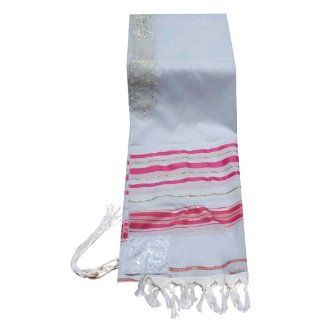 Acrylic Tallit (imitation Wool) Prayer Shawl in Fuchsia