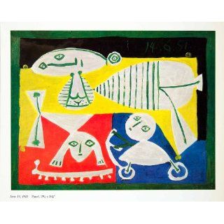 1965 Print Pablo Picasso Abstact Blue Red Yellow Green