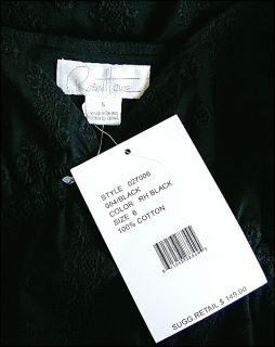 ROBIN HOWE Black Cotton Eyelet Empire Slip Dress 6 NWT NEW $149 Spring