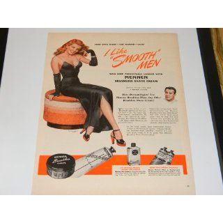 Mennen Brushless Shave Cream AD 1940s Original Showing
