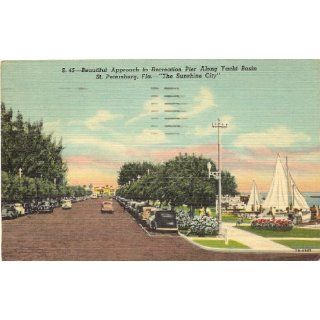 1950s Vintage Postcard   Approach to Recreation Pier along
