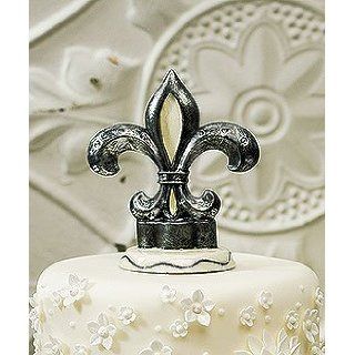 Parisian Wedding Cake Topper   Fleur De Lis Cake Topper