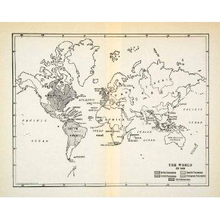 1931 Print World Map 1688 Africa India Russia Asia North