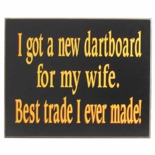 Best Trade Dartboard Wife Handcrafted Wood Sign Funny