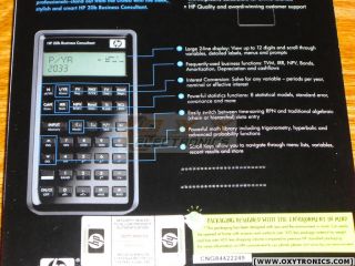 HP 20B Business Consultant Financial Calculator New