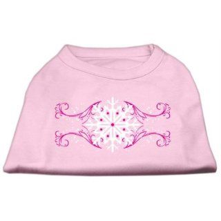 Pink Snowflake Swirls Screenprint Shirts Light Pink XXXL