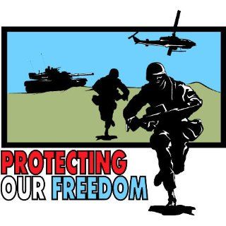 4 Printed color military protecting our freedom sticker