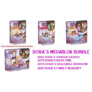 Dora Megablok 4 Set Bundle : 3080 Dora Garden Gazebo 3079