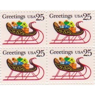 Greeting   Sleigh of Presents Set of 4 x 25 Cent US