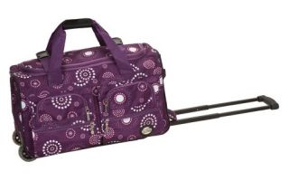 Rockland Luggage Rolling 22 Inch Duffle Bag, Purple Pearl