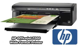 New HP Officejet 7000 Printer Wide Format Network Ready 13x19 w Inks