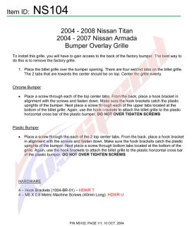 2004 07 Nissan Armada Titan Horizontal Billet Grille Lower  