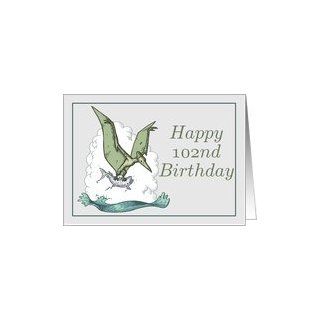 Happy 102nd Birthday / Pterodactyl Card: Toys & Games