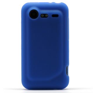 Blue Soft Skin Case Gel Rubber Cover HTC Incredible 2