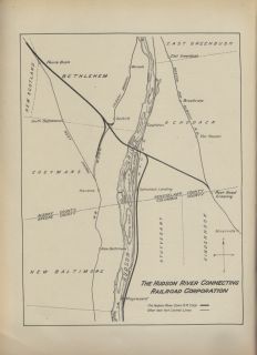 1925 Map The Hudson River Connecting Railroad