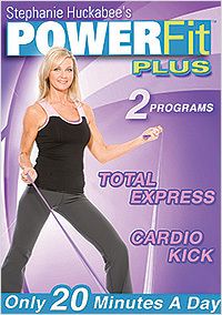Stephanie Huckabee Powerfit Plus Workout 2 Exercise DVDs and 3 Bands