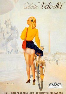 BICYCLE DRESS GIRL UNDERWEAR COLOTTE FRENCH VINTAGE POSTER
