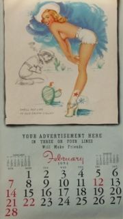  Salesman Pinup Calendar 1954 Thompson 12 pgs Golden Dreams Girl