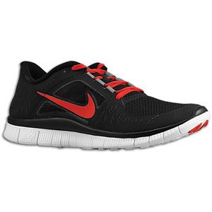 Nike Free Run + 3   Mens   Running   Shoes   Black/University Red
