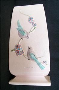 Hull Art Pottery Serenade Vase Vintage 57 Song Birds Matte Mottled