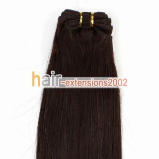 16 Brazilian Remy Straight Human Hair Extensions Weft 02 Soft Hot