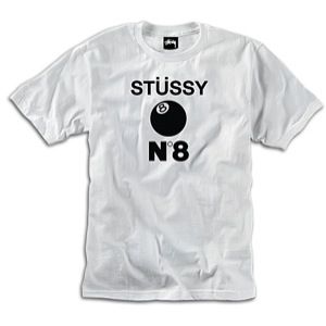 Stussy Stussy No 8 T Shirt   Mens   Skate   Clothing   White/Black
