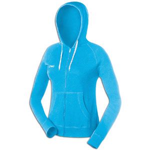 ASICS® Fleece Hoody   Womens   Volleyball   Clothing   Cyan Blue
