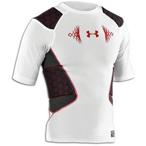 Under Armour MPZ Stealth 5 Pad Impact Top   Mens   White/Red/Red