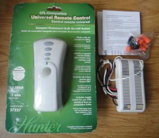 HUNTER Model 27227 Ceiling Fan Light CFL Universal Remote Control Open