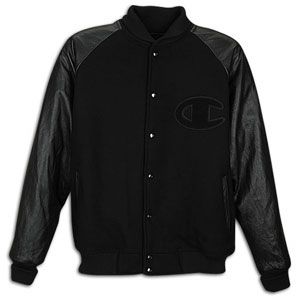 Champion Leather Letterman Jacket   Mens   Casual   Clothing   Black