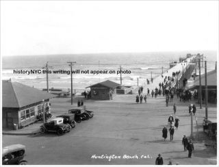 1920s Huntington Beach Los Angeles Pier Beach Photo