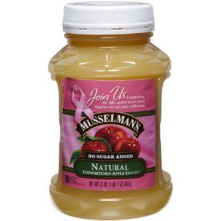 Musselmans Natural, Unsweetened Applesauce, 23 Ounce Plastic Jars