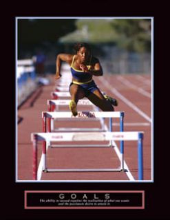 GOALS Motivational HURDLES Womens Track and Field Running Poster