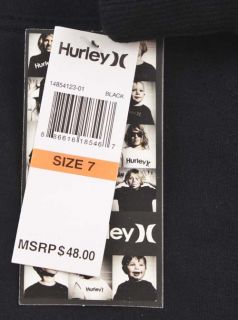 Hurley Boys Black Jacket Sweatshirt Pullover Hoodie Size 7 Youth