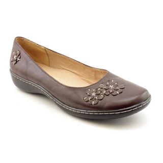 Hush Puppies Floral Womens Size 12 Brown Wide Leather Flats Shoes UK