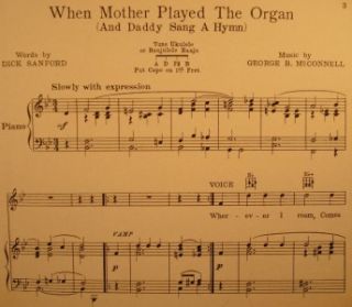 WHEN MOTHER PLAYED THE ORGAN (AND DADDY SANG A HYMN)