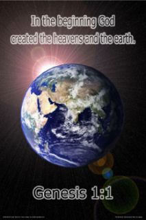 Planet Earth Beginning Genesis 1 1 God Creation Poster