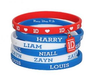 1D One Direction Rubber Bracelet 6 Pack Jewelry Harry Liam Niall Zayn