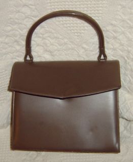 Theodor California Vintage Handbag Purse Brown Patent