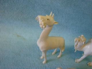  Carved Oxbone Figure Lot Ibex Animal Pig Camel Figurines