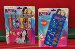NIP Girls iCarly Lip Gloss Jelly Case 7 Piece Gift Set