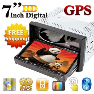 Double 2 DIN HD 7 in Dash Car DVD Player GPS SAT Navigation BT iPod
