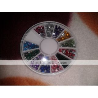 USD $ 2.39   1200 Nail Art Rhinestone Glitter Tip Mix Gem Wheel,