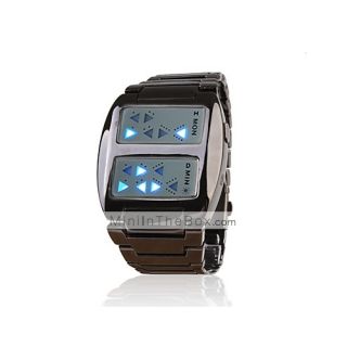 USD $ 11.99   Fashion Steel Band LED Wrist Watch For Men(Black),