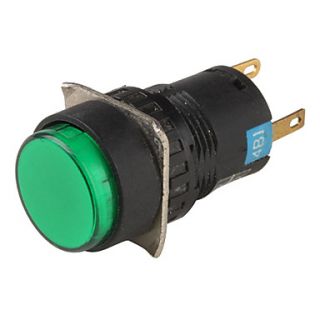 USD $ 5.99   DIY 15mm Push Button Switch with Green Indicator Light