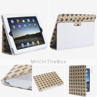 USD $ 13.99   Protective Grid Style PU Leather Case and Stand for iPad