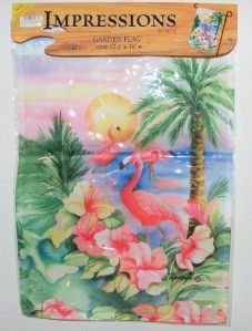 NIP Impressions Pink Flamingo Hautman Art Garden Flag