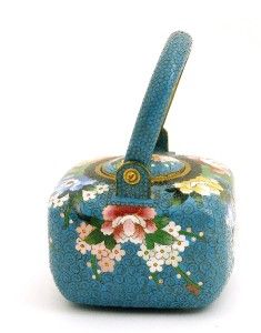  Turquoise Cloisonne Milleflure Teapot Tea Wine Pot Signed Inaba